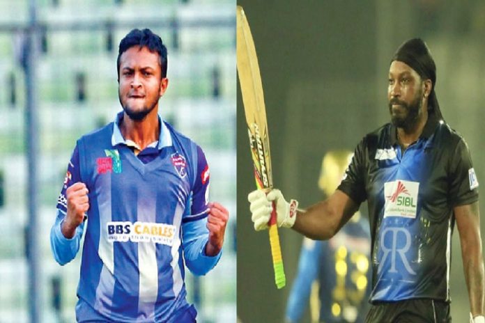 সবার সেরা ব্যাটে গেইল, বলে সাকিব