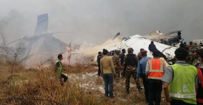 বাংলাদেশি বিমান বিধ্বস্ত