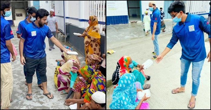 দেড় শতাধিক দিনমজুরকে খাবার দিল ‘মানব কল্যাণ সংস্থা’