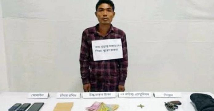 পিস্তল ও গুলিসহ ইউপিডিএফ এর কর্মী আটক